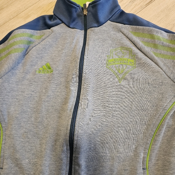 Seattle Sounders FC Adidas Track Jacket Blue/Green Women's Small - Picture 4 of 10